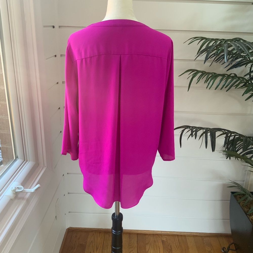 Chaus Fuschia Blouse with 3/4 length sleeves Size L - Picture 2 of 4